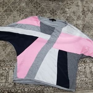 Pink, Grey, and Navy Sweater